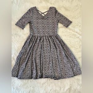 Dot Dot Smile Geometric Diamonds Twirl Dress size 8/10